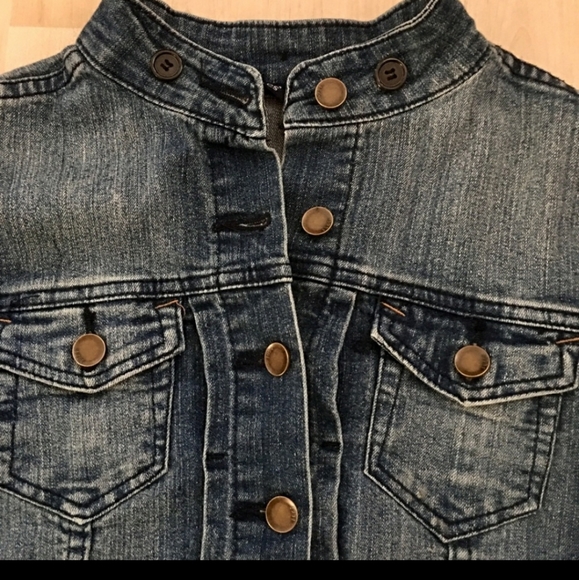 Bluenotes denim blue jean jacket mandarin collar - Picture 5 of 6